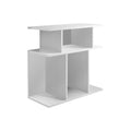 Table d'appoint en bois blanc avec six étagères ouvertes - 11,75