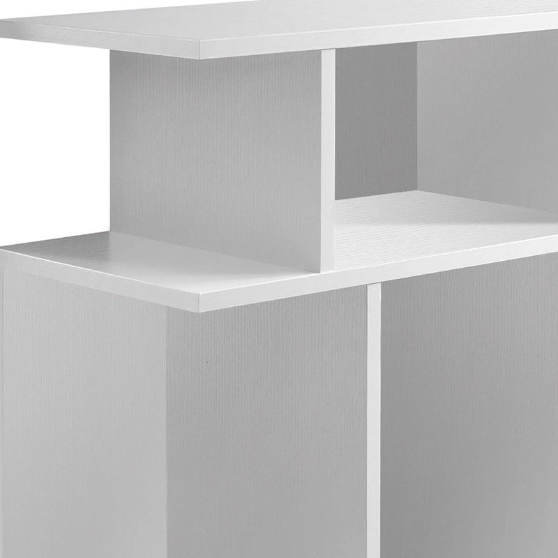 Table d'appoint en bois blanc avec six étagères ouvertes - 11,75