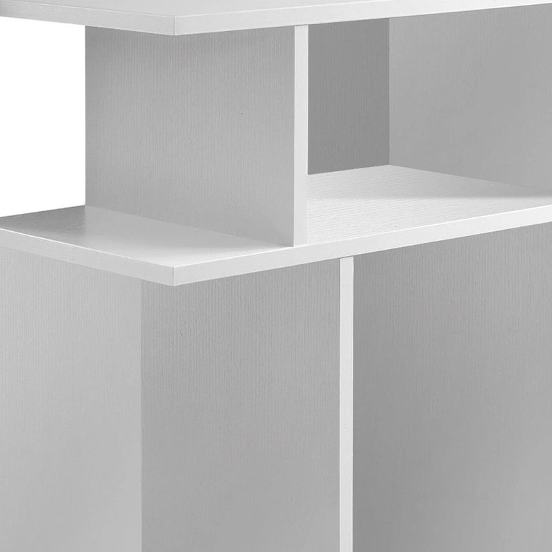 Table d'appoint en bois blanc avec six étagères ouvertes - 11,75