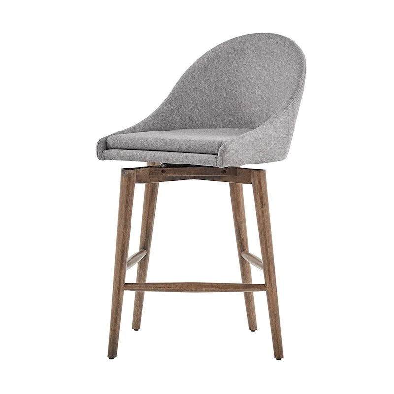 Tabouret en bois de noyer style milieu du siècle
