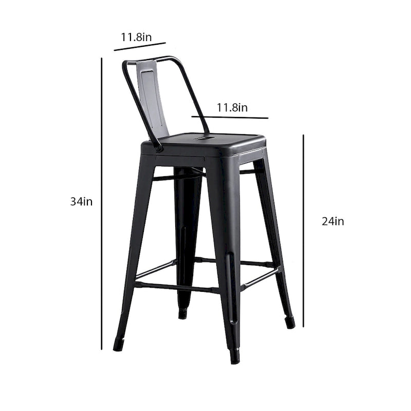 Tabouret de bar en métal de 24 pouces