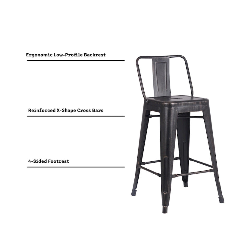 Tabouret de bar en métal de 24 pouces