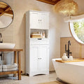 Meuble de cuisine/rangement de salle de bain sur pied, blanc brillant