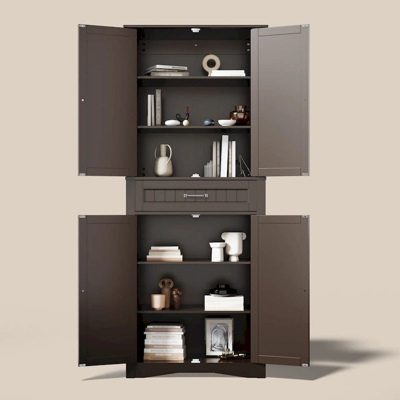 Meuble de cuisine/rangement de salle de bain sur pied, blanc brillant