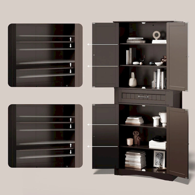 Meuble de cuisine/rangement de salle de bain sur pied, blanc brillant