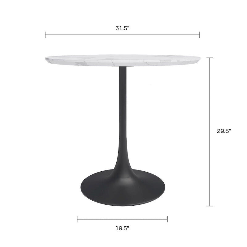 Table de café mi-siècle moderne de 31,5 pouces