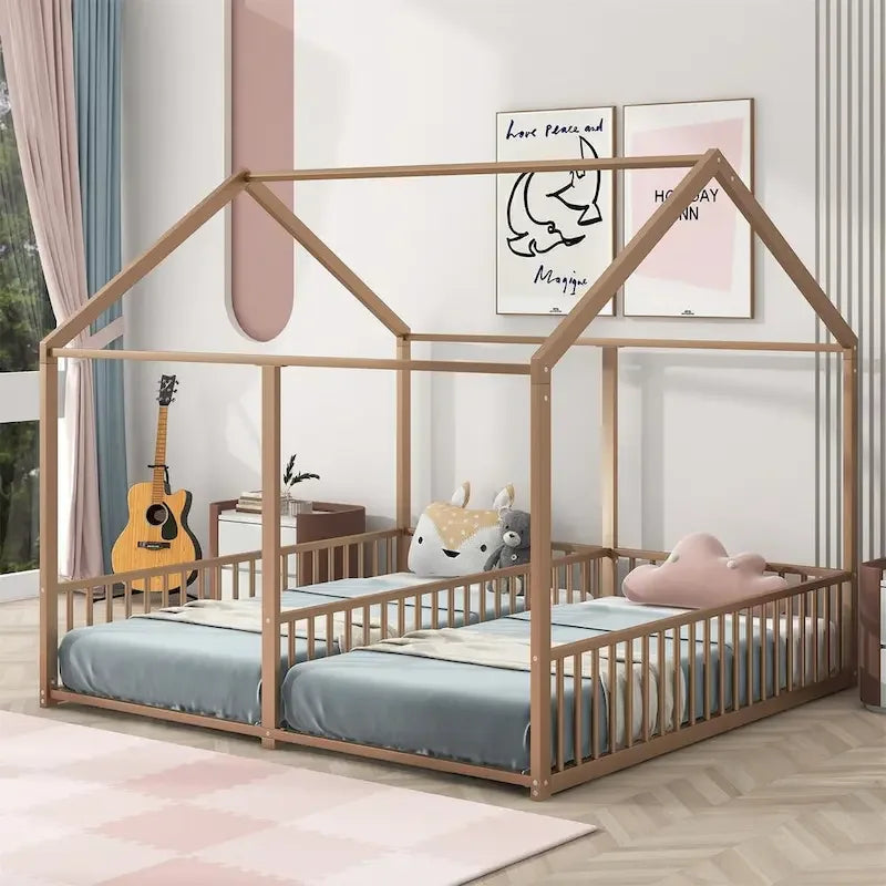 Merax Metal Twin Size House Platform Beds