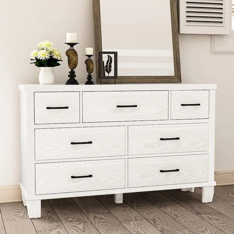 Commode vintage 6/7 tiroirs pour chambre à coucher