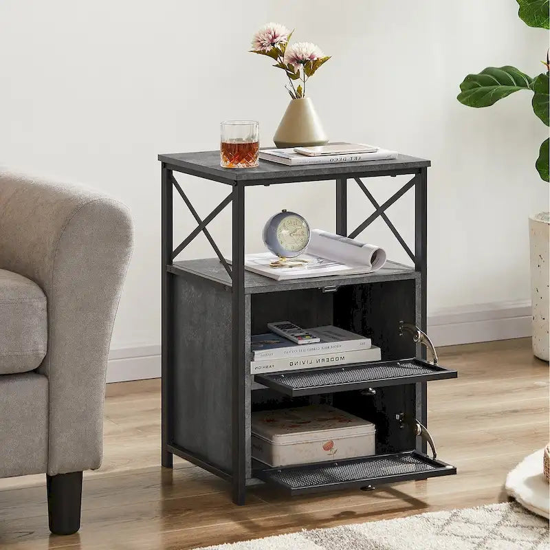 Table de chevet avec 2 tiroirs et étagère de rangement pour chambre, petites tables de chevet, table de chevet