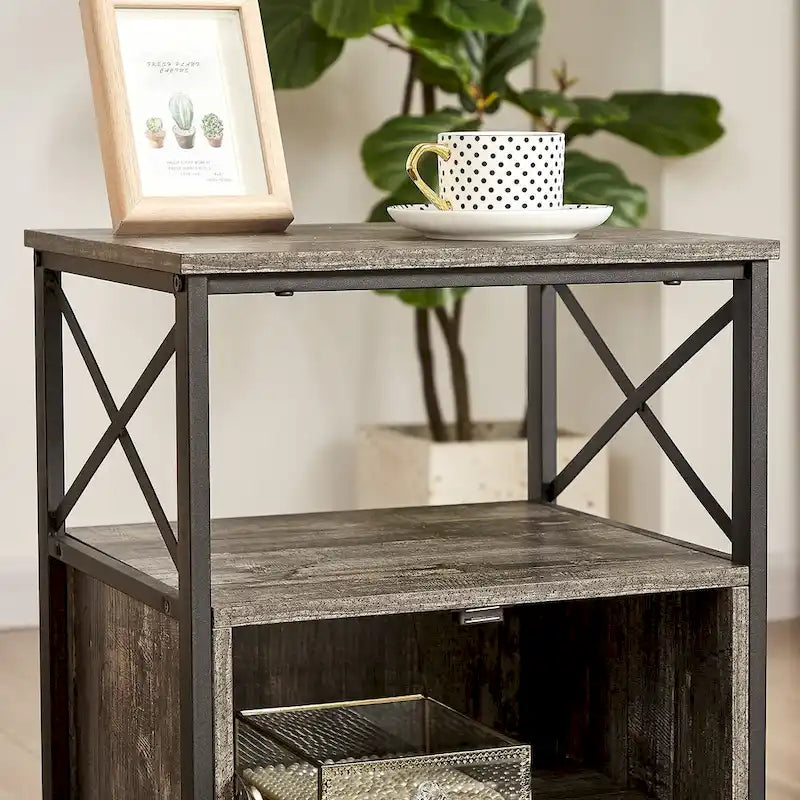 Table de chevet avec 2 tiroirs et étagère de rangement pour chambre, petites tables de chevet, table de chevet