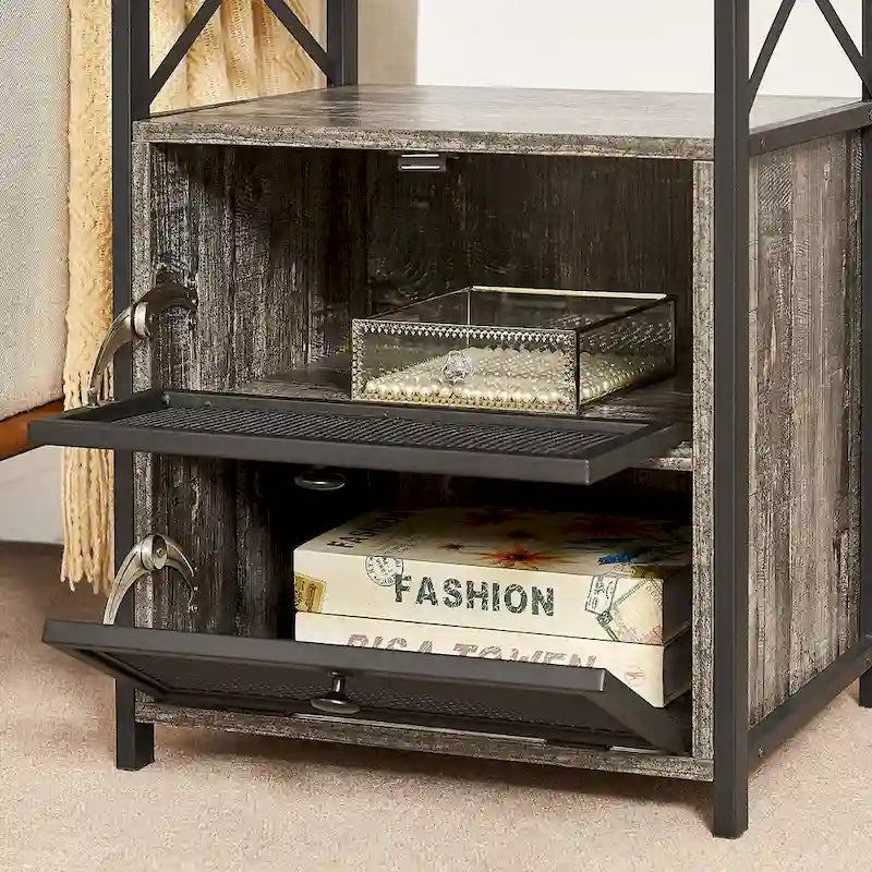 Table de chevet avec 2 tiroirs et étagère de rangement pour chambre, petites tables de chevet, table de chevet