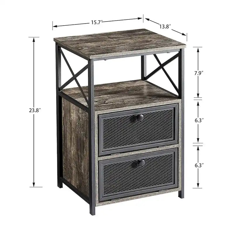 Table de chevet avec 2 tiroirs et étagère de rangement pour chambre, petites tables de chevet, table de chevet