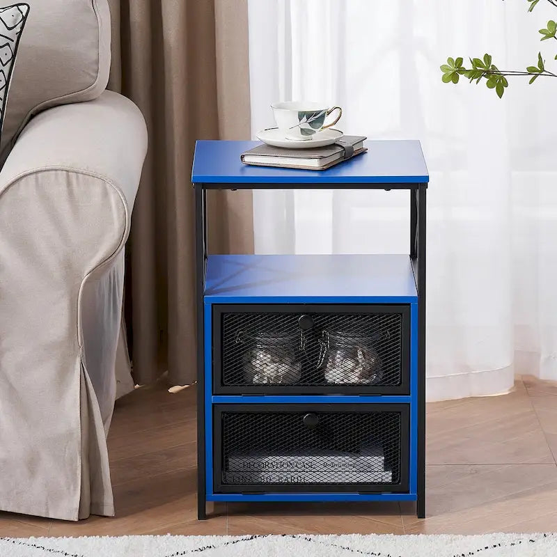 Table de chevet avec 2 tiroirs et étagère de rangement pour chambre, petites tables de chevet, table de chevet