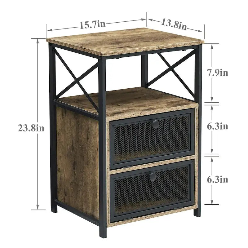 Table de chevet avec 2 tiroirs et étagère de rangement pour chambre, petites tables de chevet, table de chevet