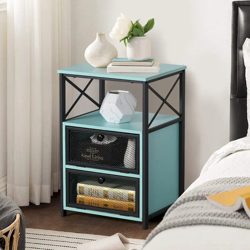 Table de chevet avec 2 tiroirs et étagère de rangement pour chambre, petites tables de chevet, table de chevet
