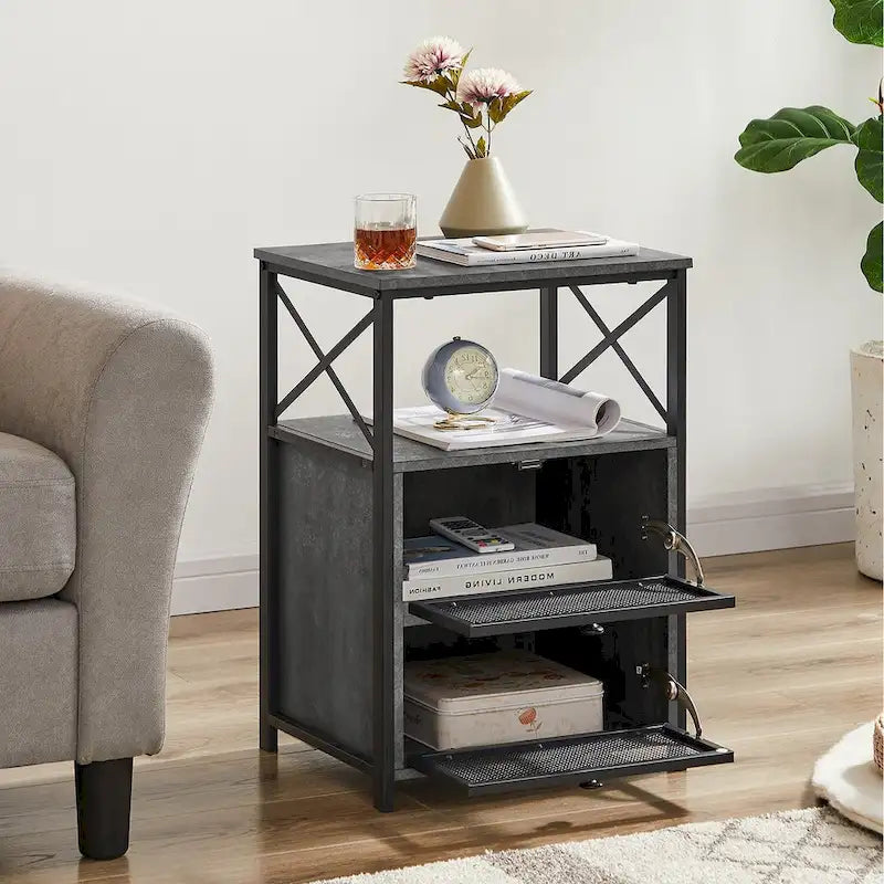 Table de chevet avec 2 tiroirs et étagère de rangement pour chambre, petites tables de chevet, table de chevet
