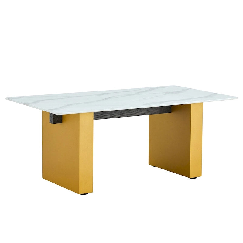 Table basse moderne minimaliste en verre trempé transparent