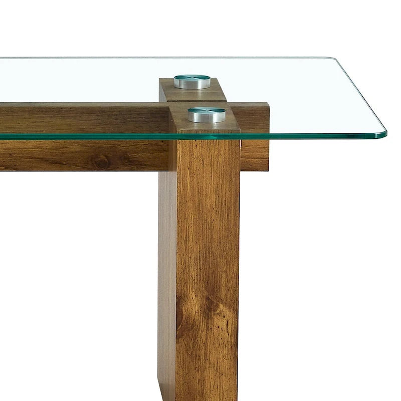 Table basse moderne minimaliste en verre trempé transparent