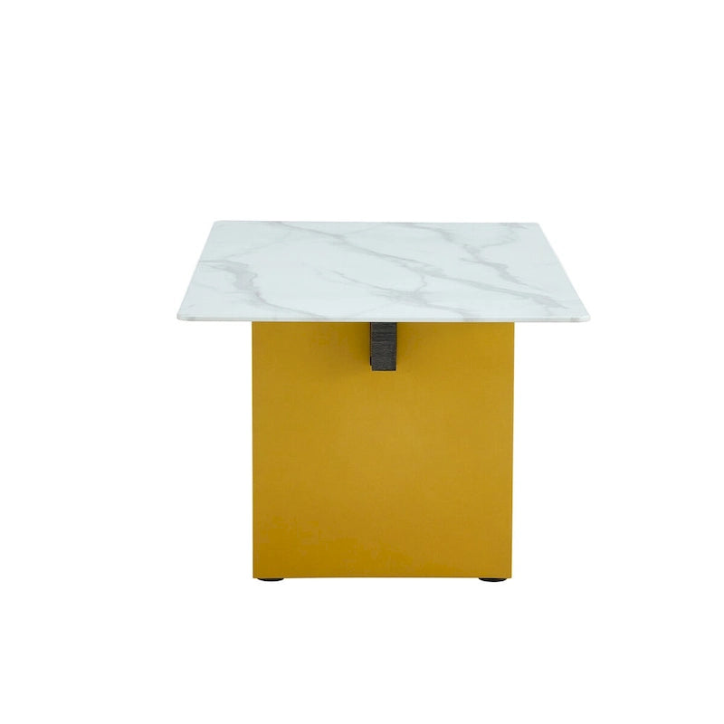 Table basse moderne minimaliste en verre trempé transparent