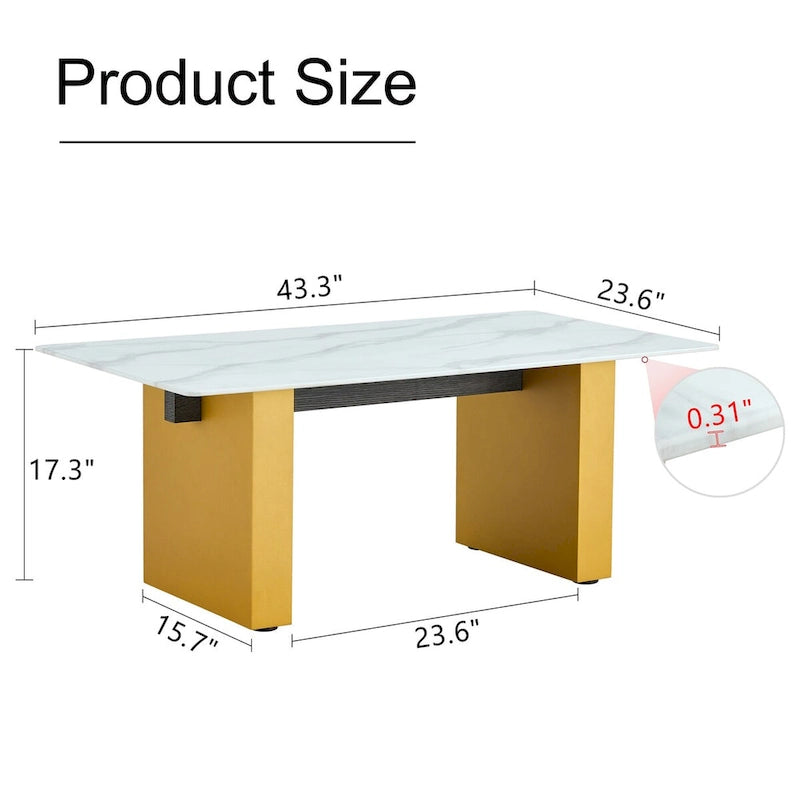 Table basse moderne minimaliste en verre trempé transparent