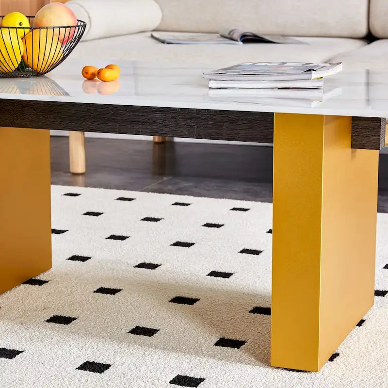 Table basse moderne minimaliste en verre trempé transparent