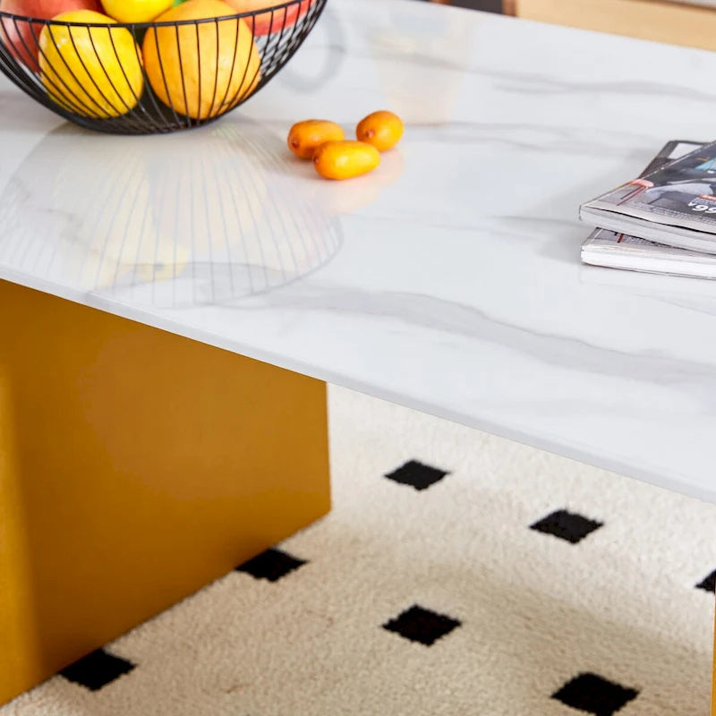 Table basse moderne minimaliste en verre trempé transparent