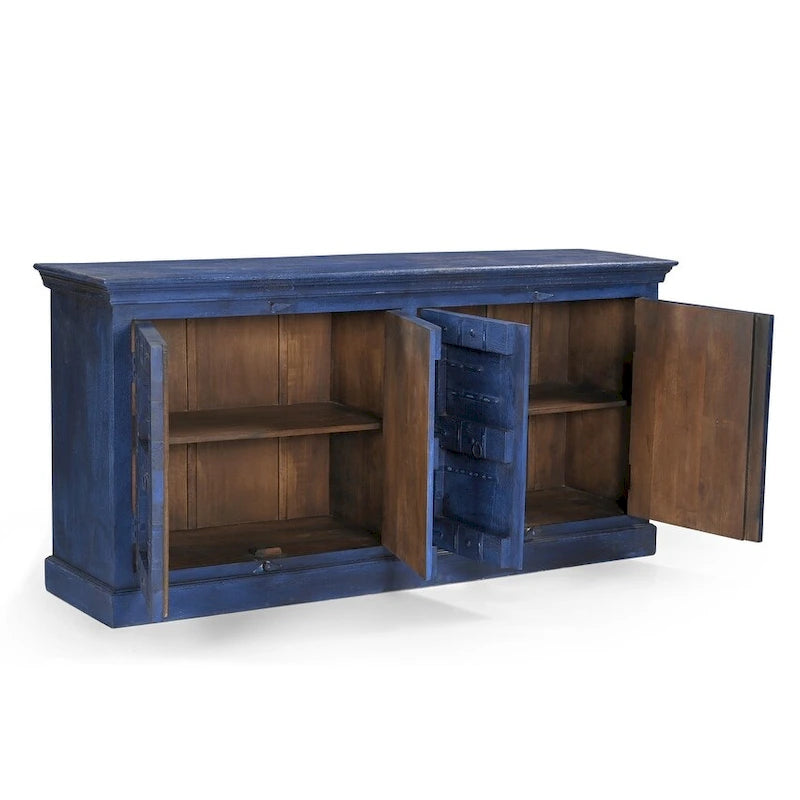 Buffet de salle à manger en bois bleu 72 po