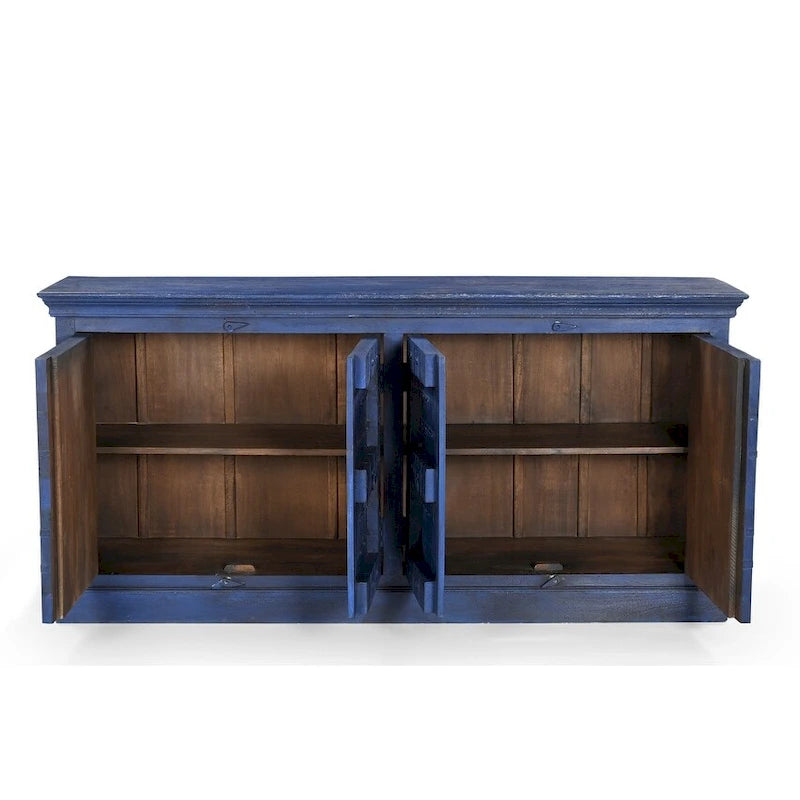 Buffet de salle à manger en bois bleu 72 po