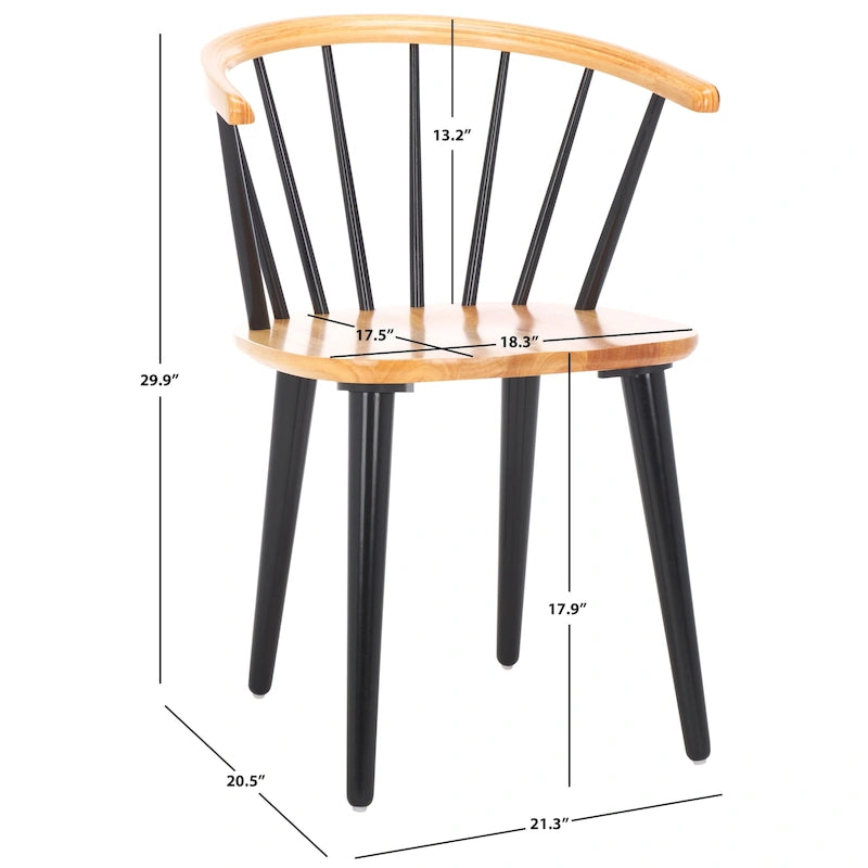 Chaise à dossier incurvé de 18 pouces [LOT de 2] - 21 L x 21 P x 30 H